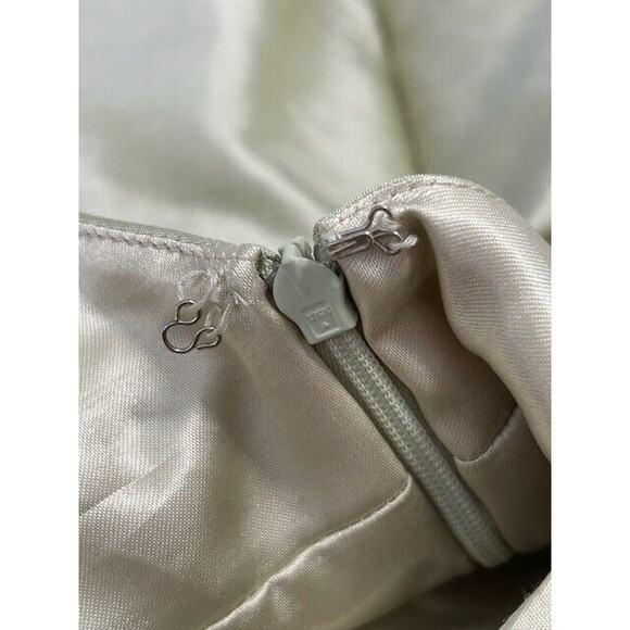 Jenny Yoo Collection Silk Dress Cocktail Fit & Flare Sleeveless V-Neck Green 8 - Picture 12 of 16